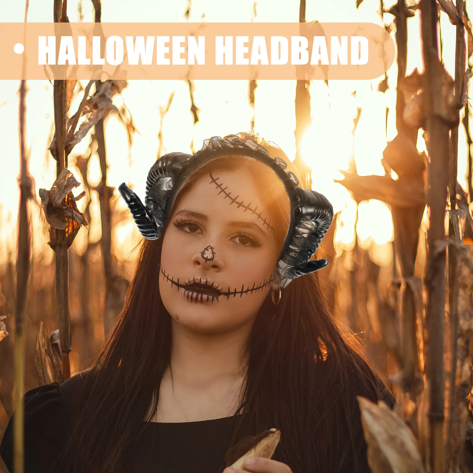

Sheep Horn Headband Halloween Party Devil Horns Cosplay Hair Accessory Gothic Festival Headband Halloween Hair Accessories