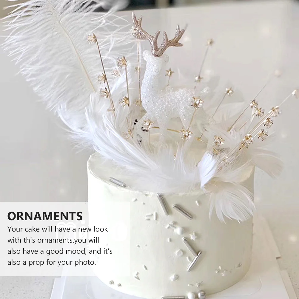 

2Pcs Christmas Mini Deer Ornaments Cute Shiny Durable Decoration for Cake Craft Home Tree Party Christmas Deer Ornaments