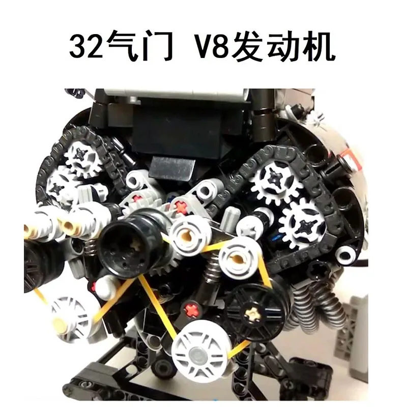 บล็อกตัวต่อ MOC-5880เครื่องยนต์ V8ประกอบโมเดล781ชิ้นตัวต่อของเล่นแบบทำมือของขวัญวันเกิด