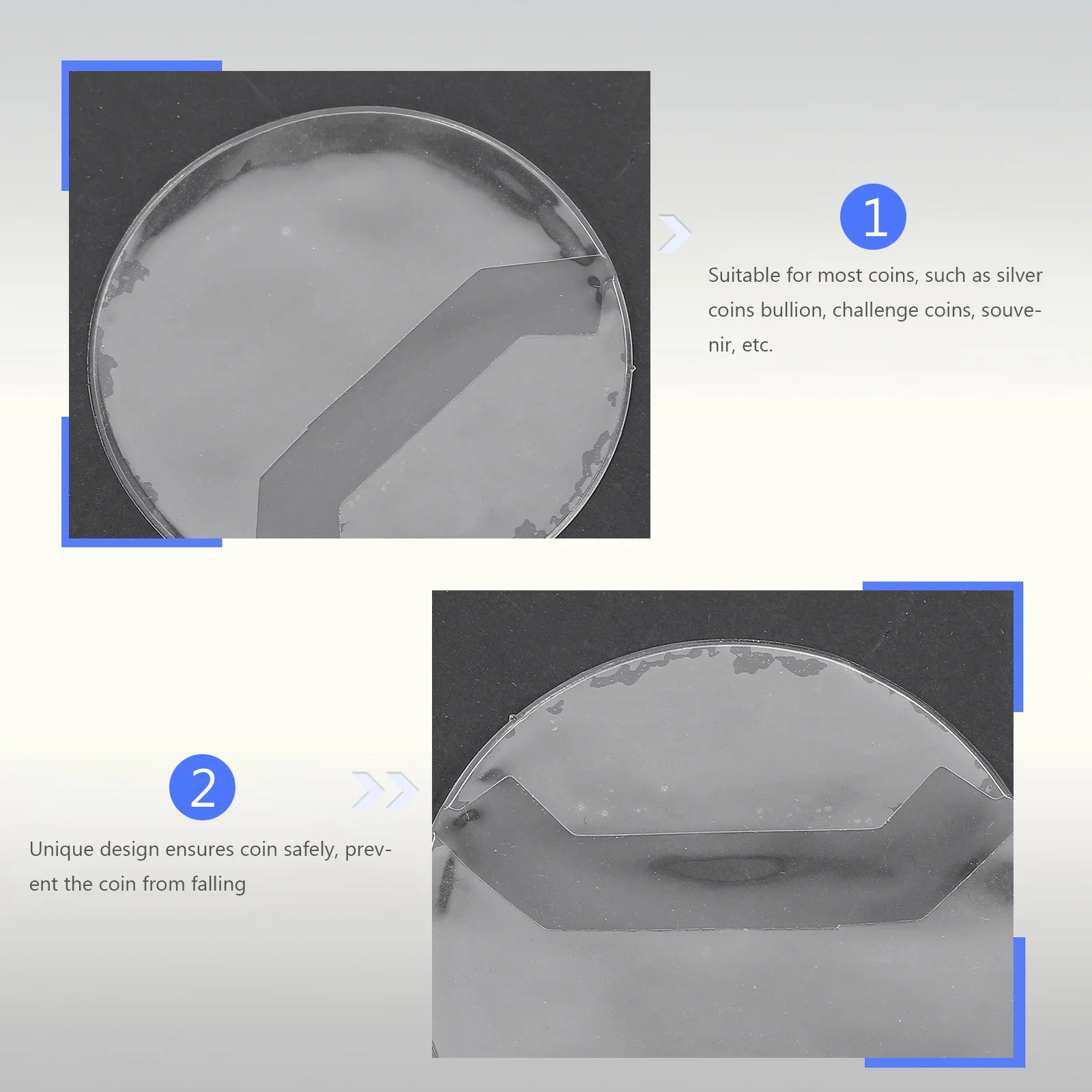 

20Pcs Badge Protector Cover for Coin Medals Collection Display Storage Holder PVC Clear Waterproof Sturdy Case