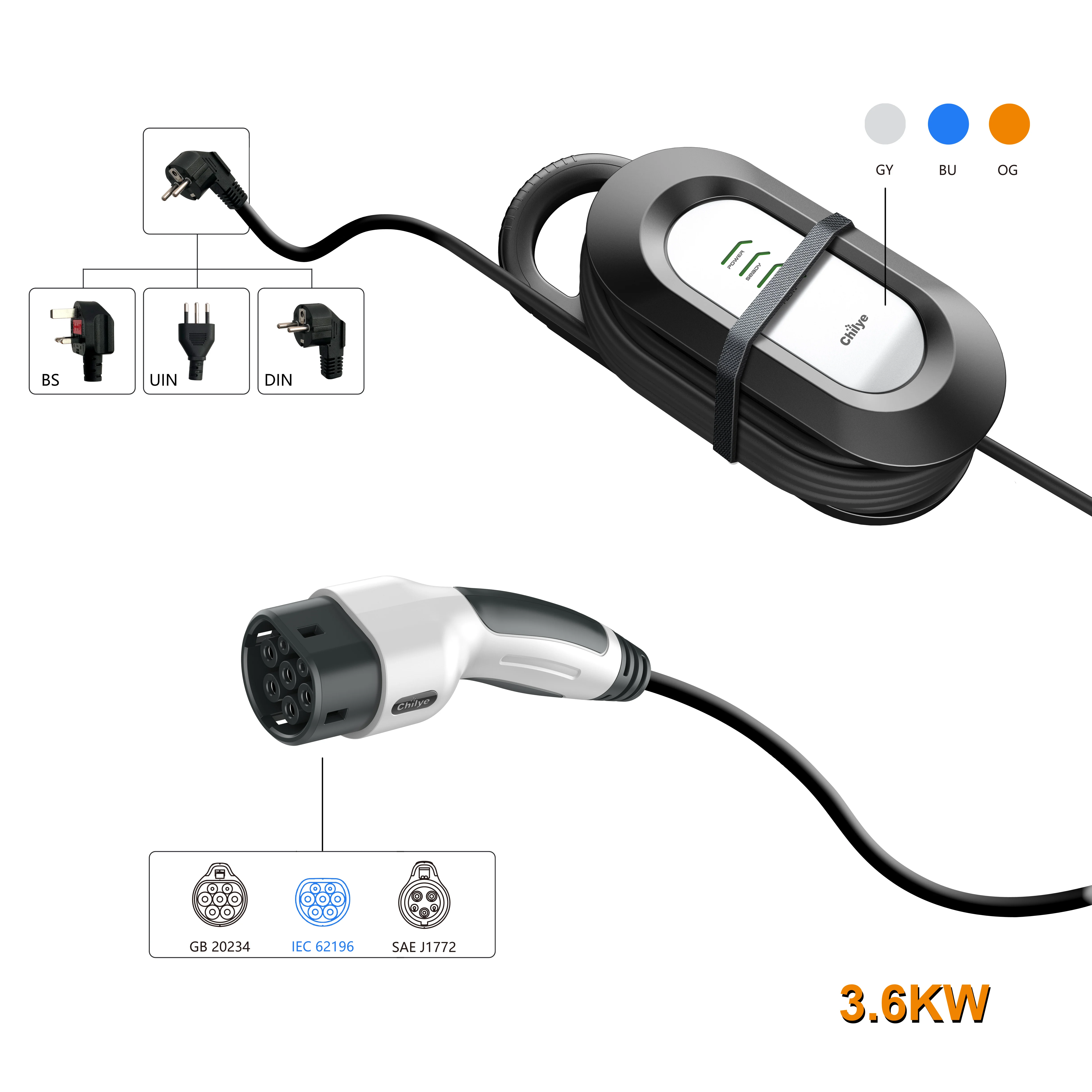 Car Battery charger charging station Type 2 Electric Vehicle Portable EV charger