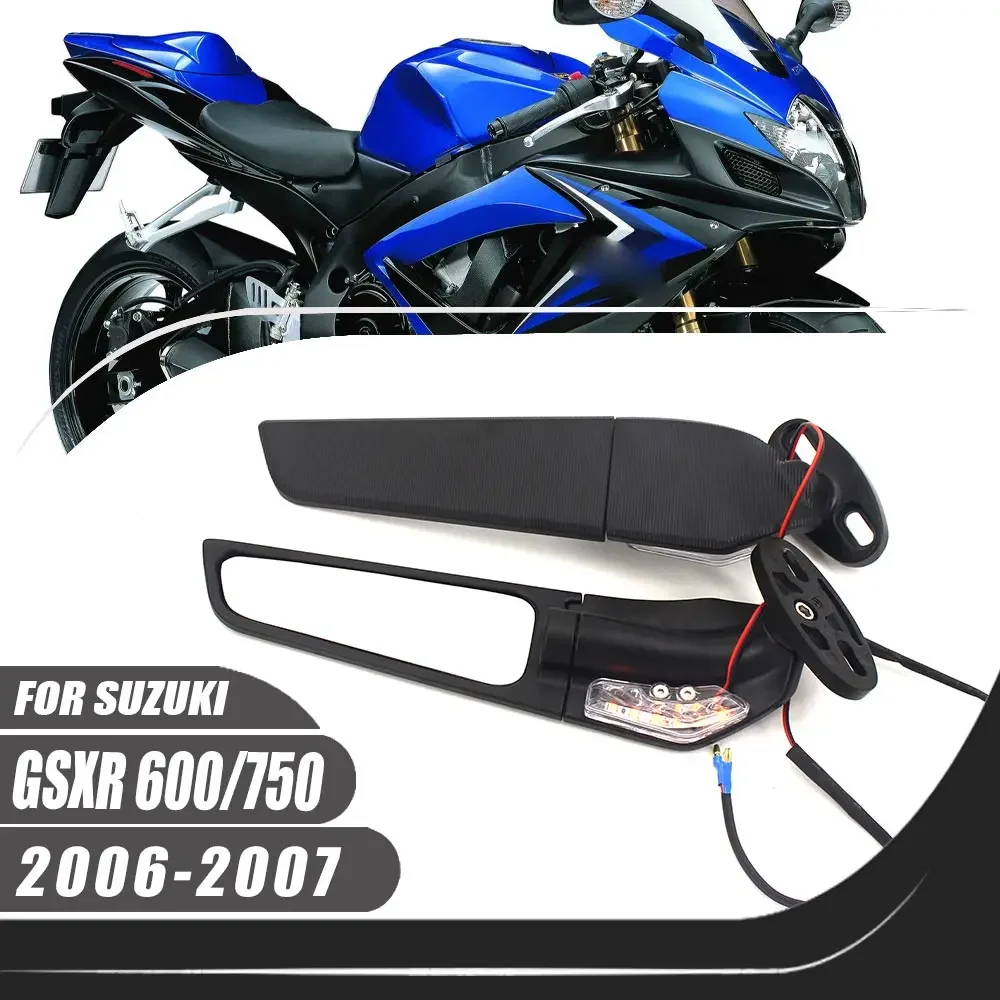 

For Suzuki GSXR600/750 2006-2007 GSXR600 GSXR750 Motorcycle Aluminium Adjustable Rotate Sports Winglets Wing Stealth Mirrors