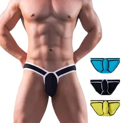 3 Color Sexy Lingerie Man Cotton Briefs Underwear Male Jockstrap Panties Underpants Men Briefs AD7203