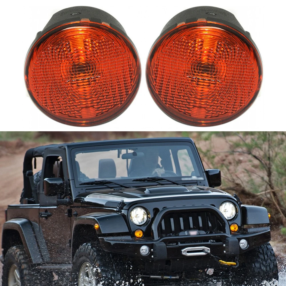 

2pcs Turn Signal Light Covers For Jeep Wrangler 2007 2008 2009 2010 2011 2012 2013 55077885AB 55077885AC 55077884AB