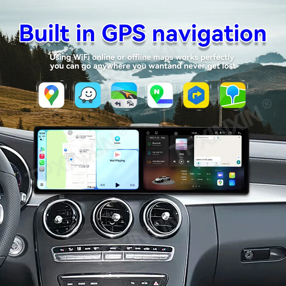 

Android Auto GPS-навигатор для Mercedes Benz C GLC W205 2020-2021, 2K, двойной экран, 20.2 дюйма, мультимедийный проигрыватель, автомобильная магнитола, головное устройство