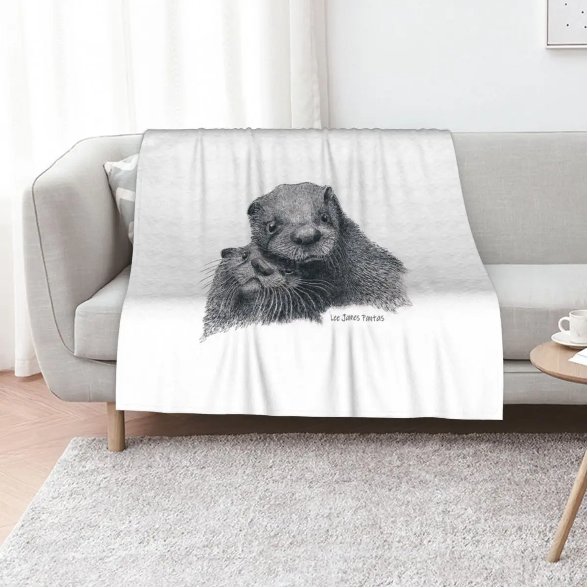 American River Otters Throw Blanket Bed Summer Beddings Luxury Designer sofa bed Flannels cosplay anime Blankets