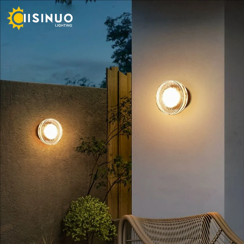 

Outdoor Garden Round Wall Sconces Aluminum IP65 Waterproof LED Wall Lighting Fixtures Black Lamp for Porch Balcony Entryway Deco