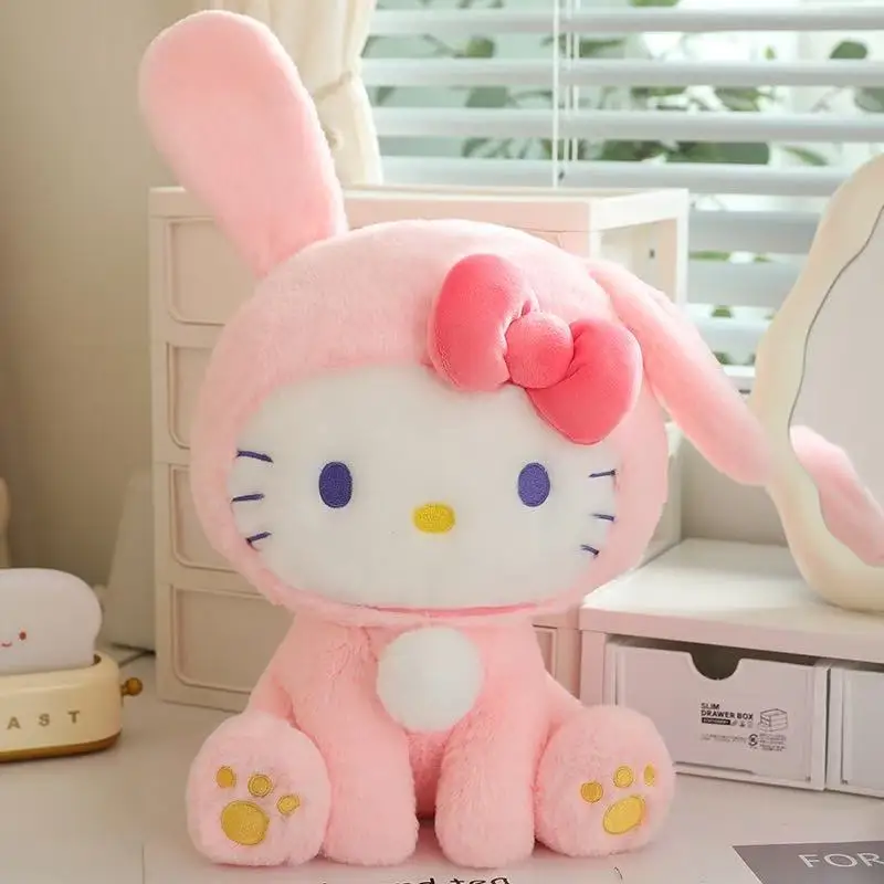 25/33cm Sanrio Neue Niedliche Hello Kitty Katzenpuppe, Plüschtier, Cartoon-Anime, Süßes Kissen als Geburtstagsgeschenk für Kinder, Spaßpuppe