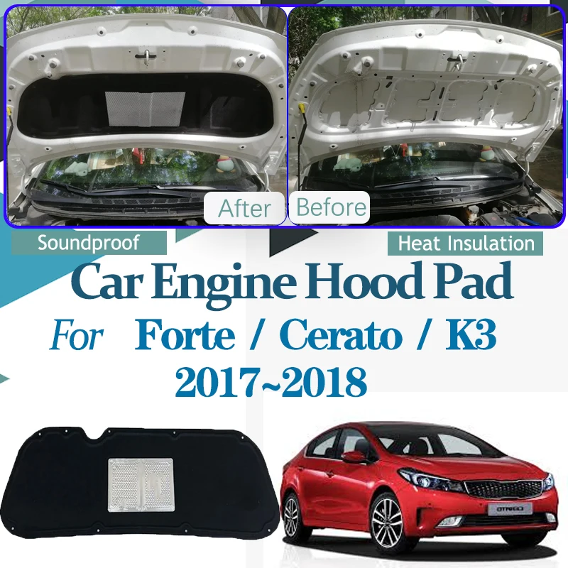 

for Kia Forte Cerato K3 2017 2018 MK2 YD Car Hood Sound Pads Auto Soundproof Fireproof Covers Car Thermal insulation Accessories