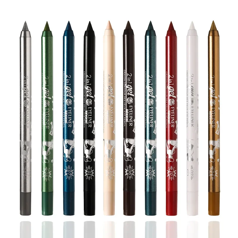 10 Colors Waterproof Long-lasting Eyeliner Pencil Pigment Green Brown Eyeliner Pen Women Fashion Color Eye Makeup Tool Cosmetics