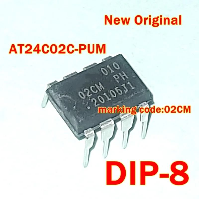 

1pcs to 100pcs AT24C02C-PUM AT24C02C DIP8 New Original marking code:02CM Electrically erasable and programmable read-only memory