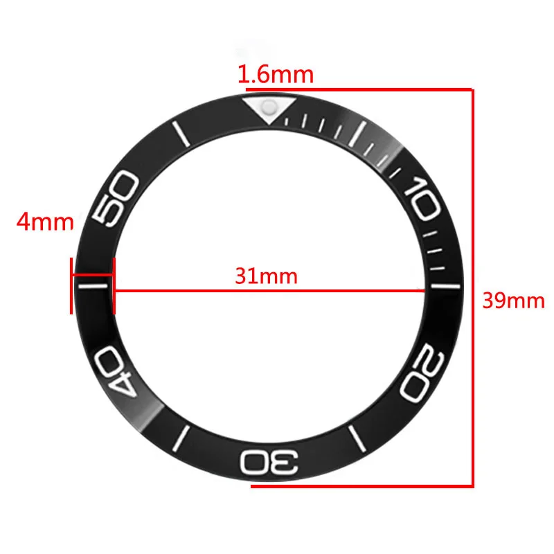 Ceramic bezel for Longines kangkas L3 scale ring 39mm 41mm dial ceramic bezel L3 742 watch scale outer ring wristband accessorie