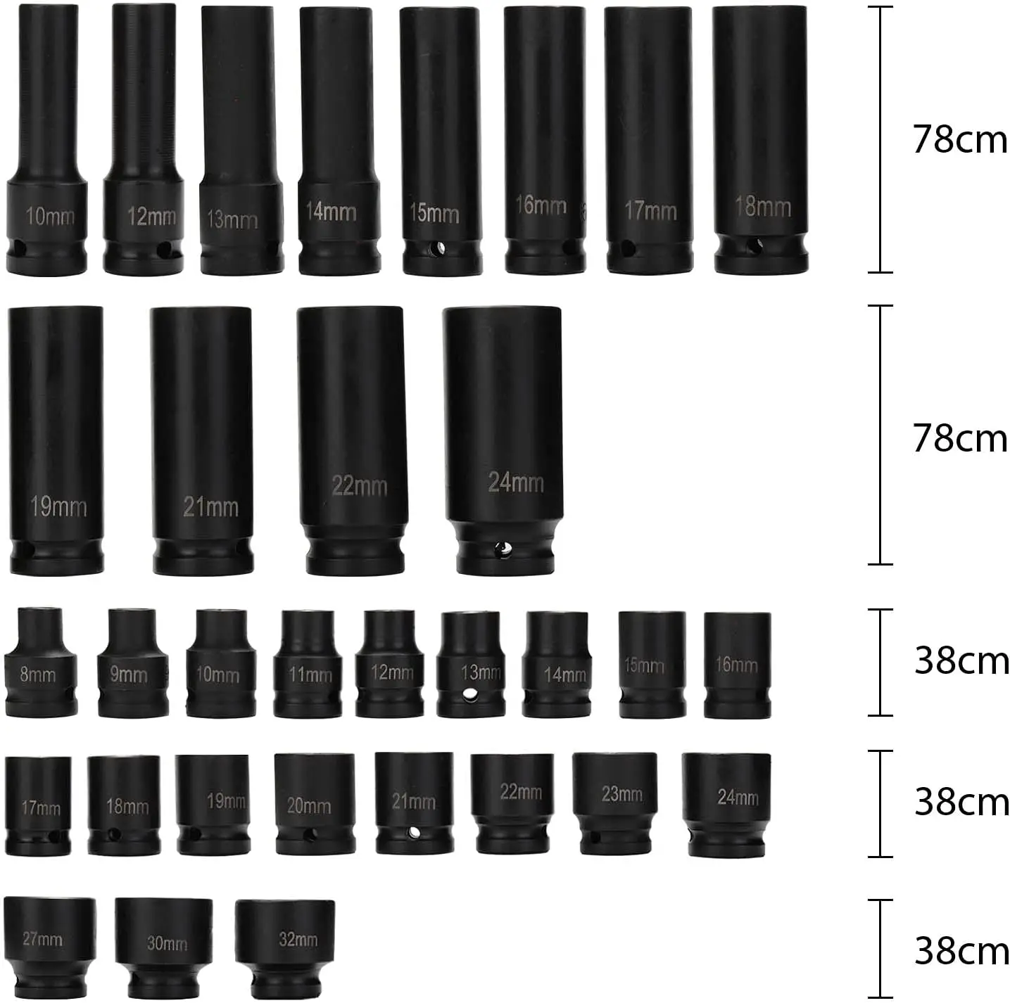 35pcs 1/2 Inch Car Auto Repair Tools Hex Socket Hand Tool Sets Socket Wrench Set Allen Wrench Tool Kit Impact Socket Set