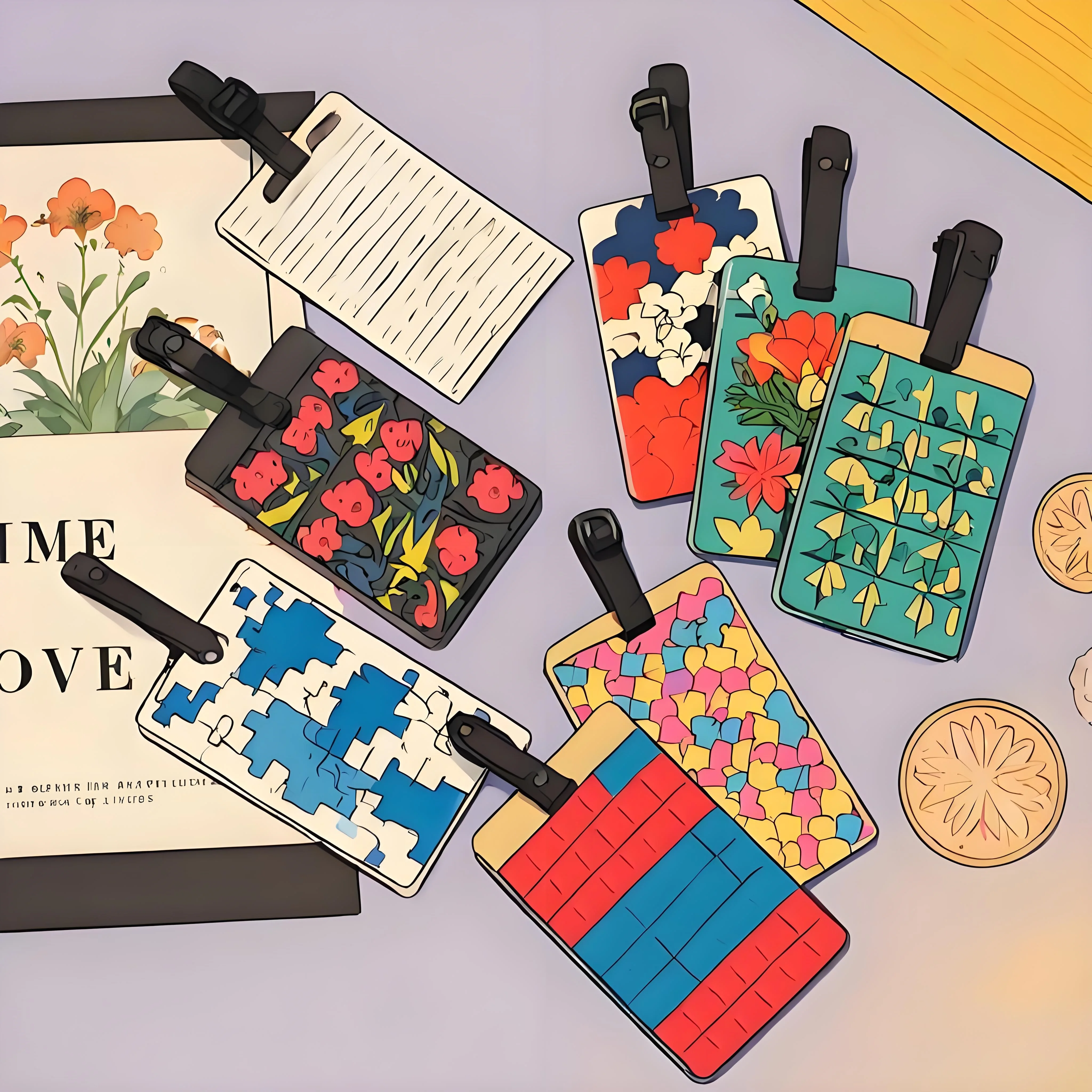 

Vintage Geometric Silicone Luggage Tags Fashion Suitcase ID Addres Name Holder Baggage Labels Luggage Tags Travel Accessories