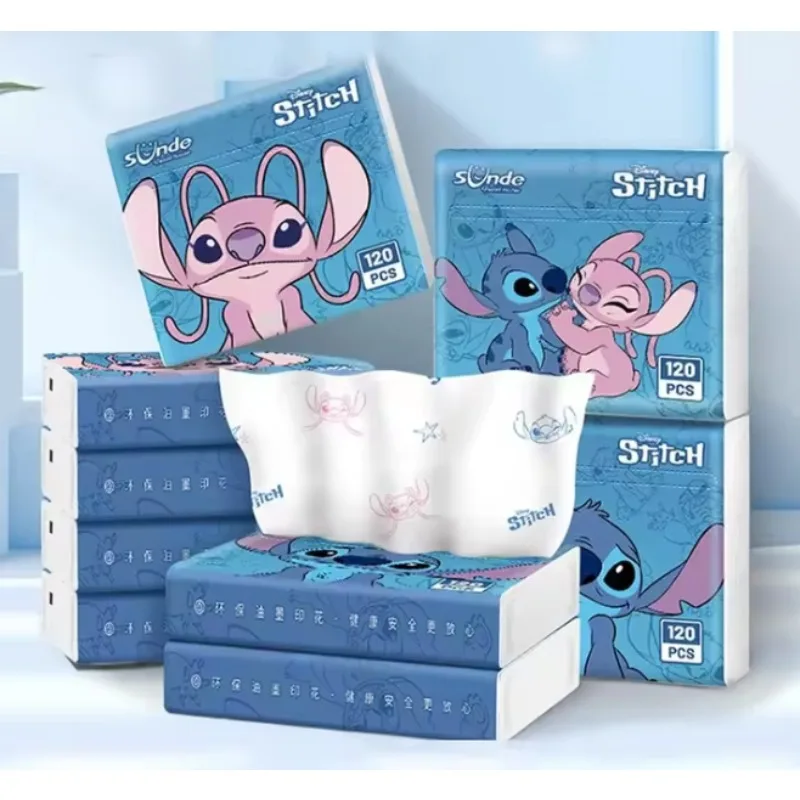 

8 упаковок Disney The Stitch, товары для вечеринок, носовой платок, бумага, персонажи мультфильмов, студенческие портативные салфетки, упаковки туалетной бумаги