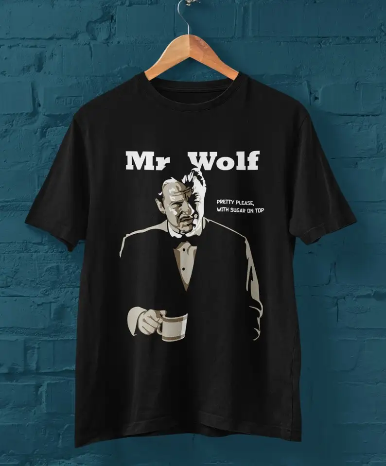 Pulp Fiction Winston Wolf T-shirt , Crewneck Tee Shirt Gift for Quentin Tarantino Movie Lovers Fans, Men & Women,