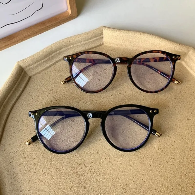 Blue Light Blocking  EyeGlasses Women Computer Glasses Men Gaming Eye Protection Flat Glasses Small Circular Frame Ins Style