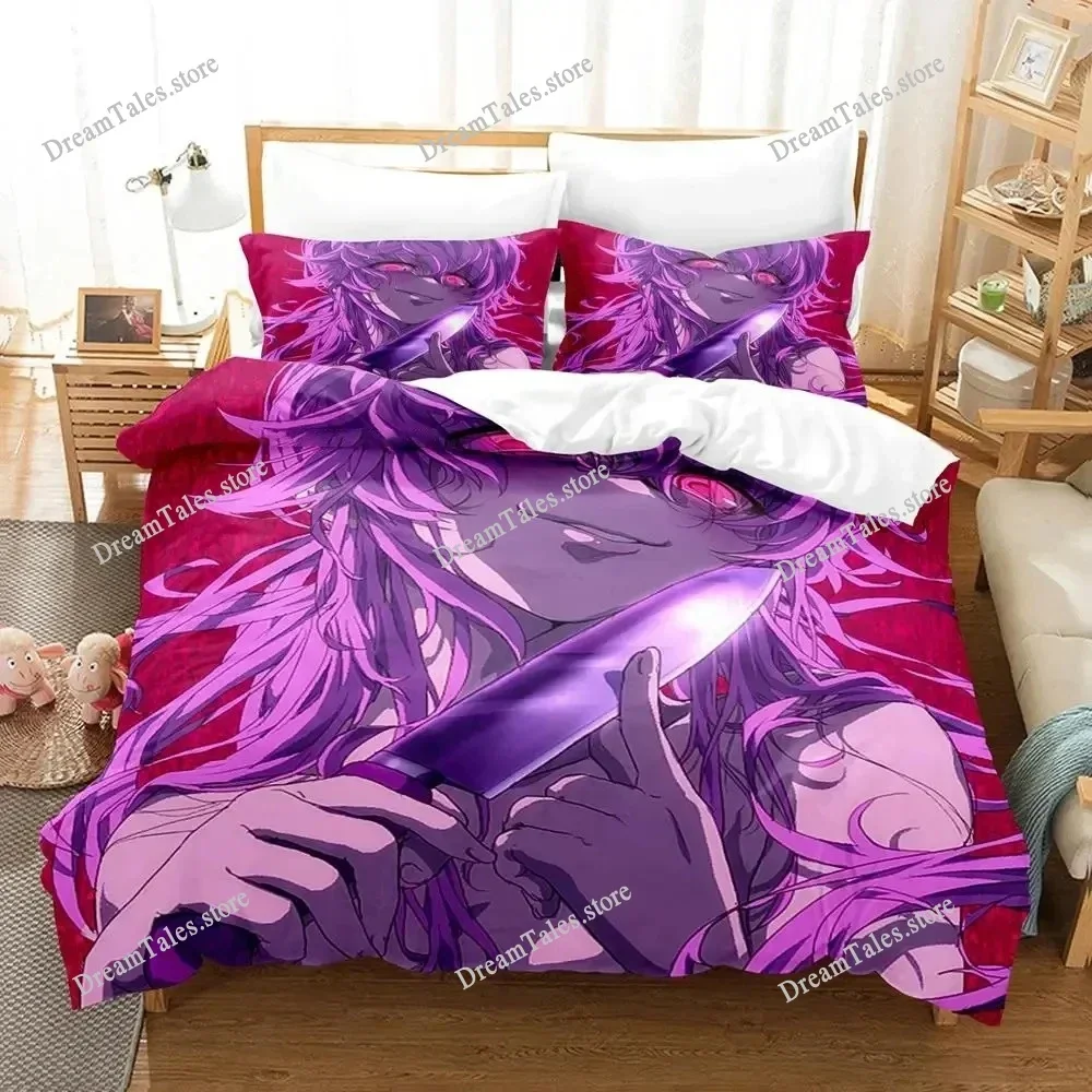 Exquisite 3D Anime Future Diary Yuno Gasai Wallpaper Print Bedding Set Duvet Cover Comforter Bed Youth Kids Girls Boys Gift741