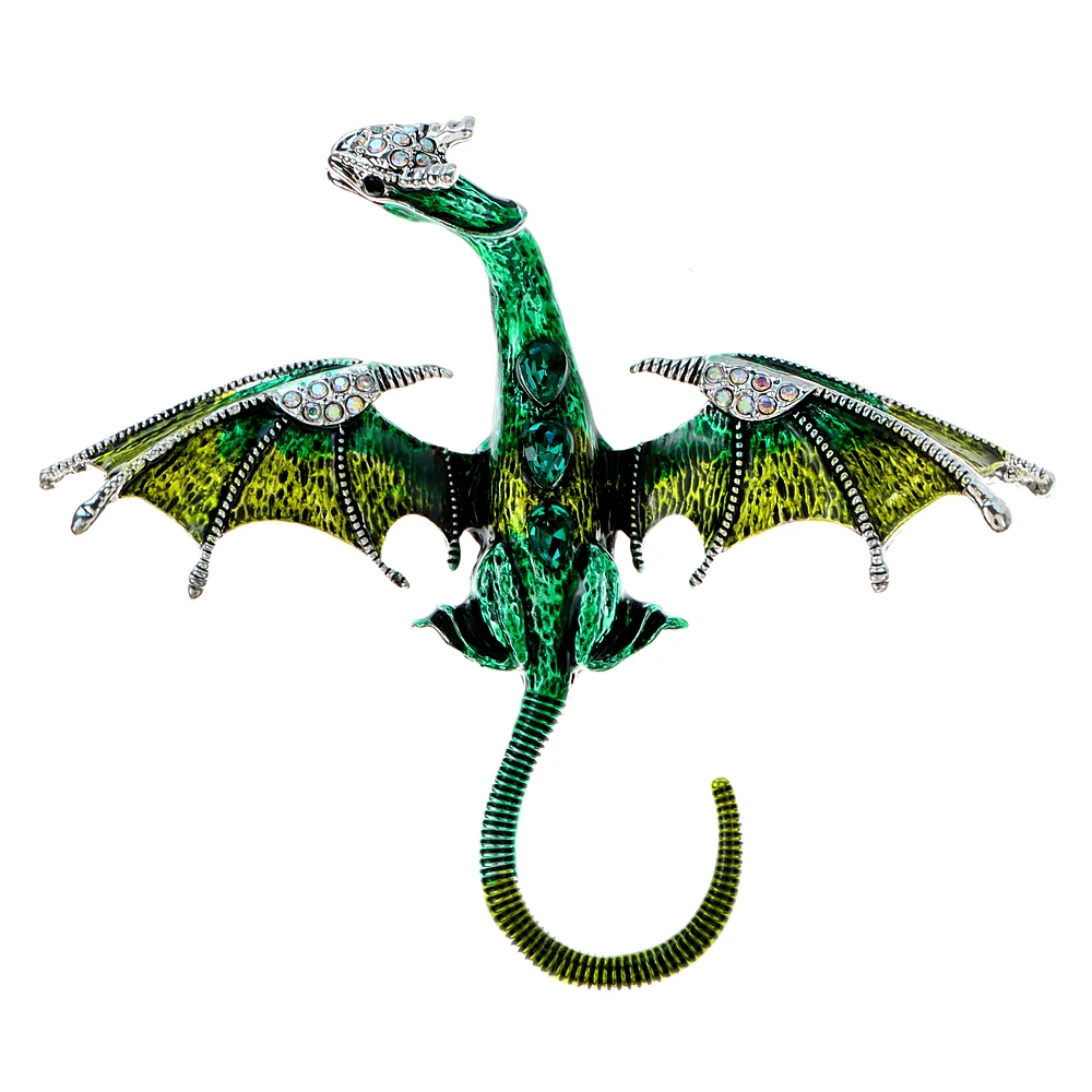 CINDY XIANG Enamel Dragon Brooch Women And Men Fashion Animal Pin 4 Colors Available Spring Design New 2023