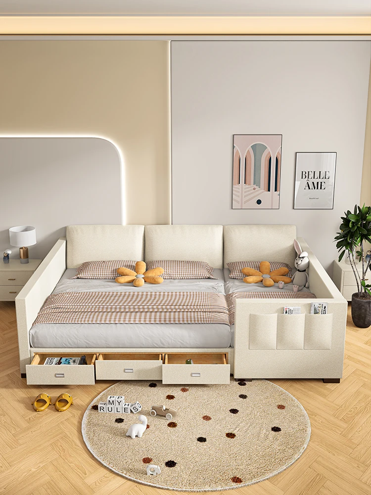 Parent-child bed, a master bedroom splicing, cat scratch cloth bed, second-child family, tatami mats, oversized mother-child