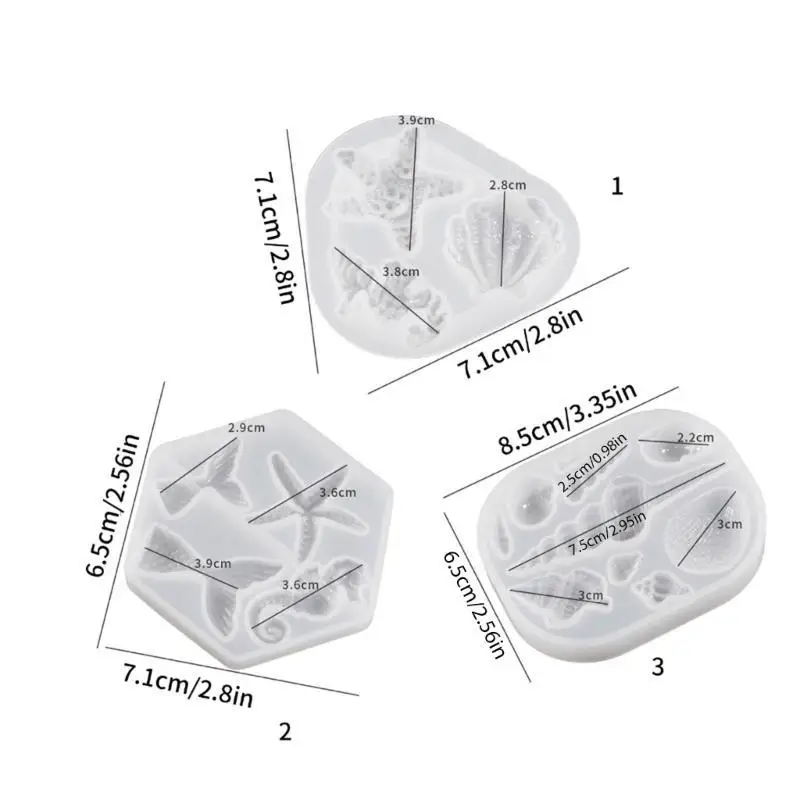P9FE Weihnachten Ozean Seestern Ornamente Silikon Epoxidharz Form DIY Schlüsselbund Anhänger Schmuck für Valentinstag Geschenk – Detail 6