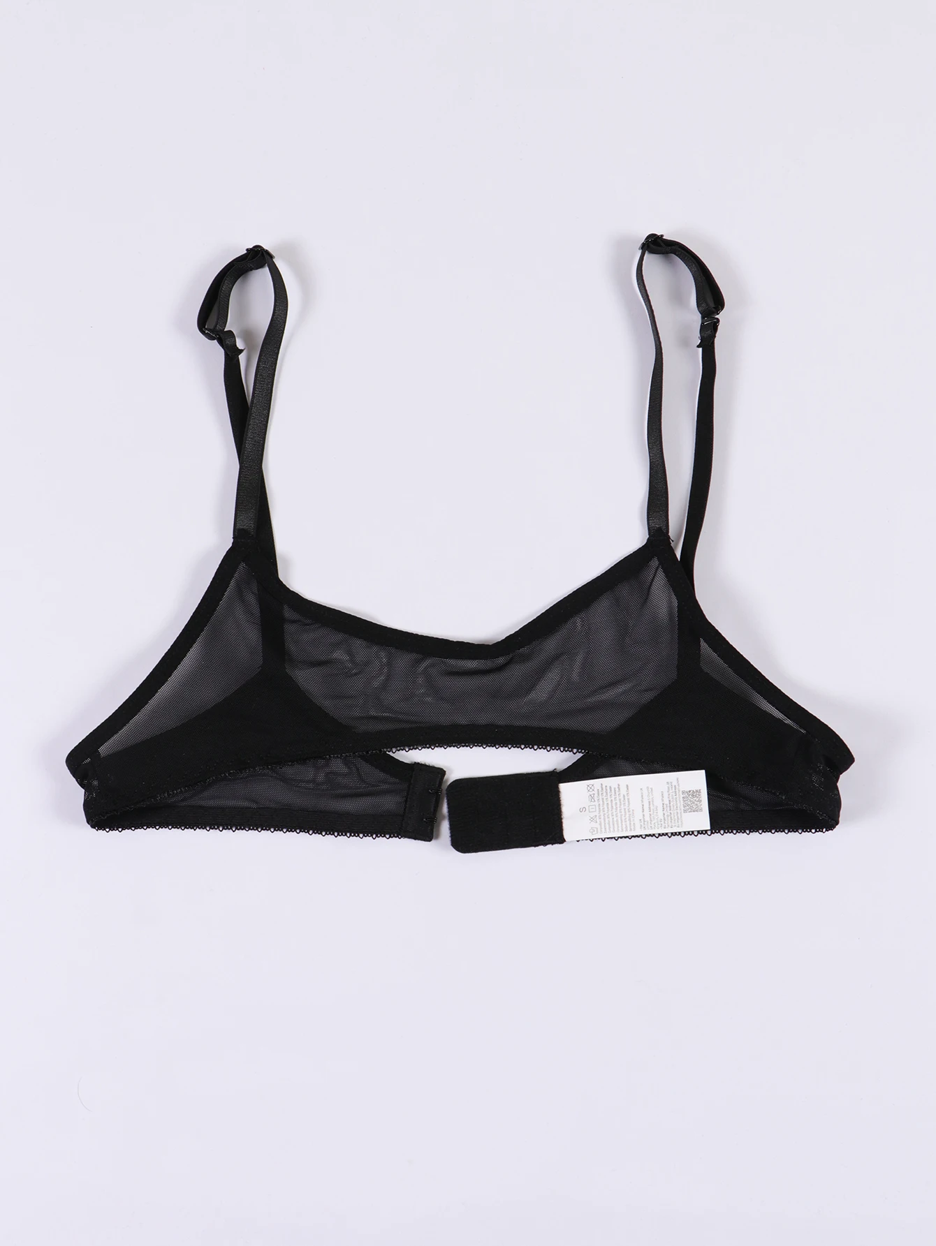 Sexy Mesh-Transparent-BH 2-teilig, ausgeschnittener erotischer verstellbarer BH, Damen-BH mit offenen Cups, Unterwäsche, transparente Lingerie mit Aussparungen – Detail 4