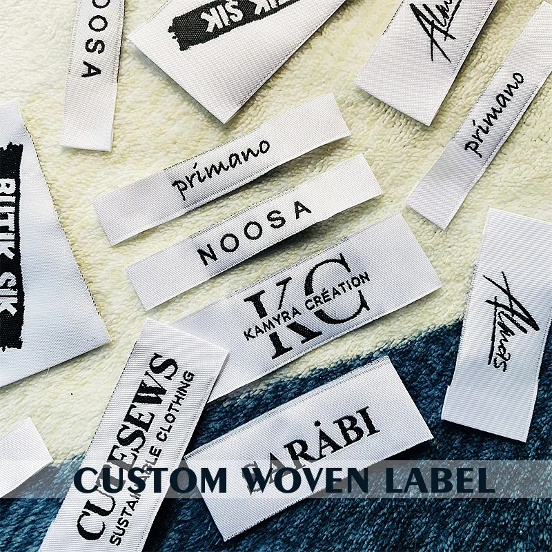 Custom Woven Label for Clothes and Pants, Washable Tag, Personalized with Your Logo, Garment Tags by Sewing 23030302