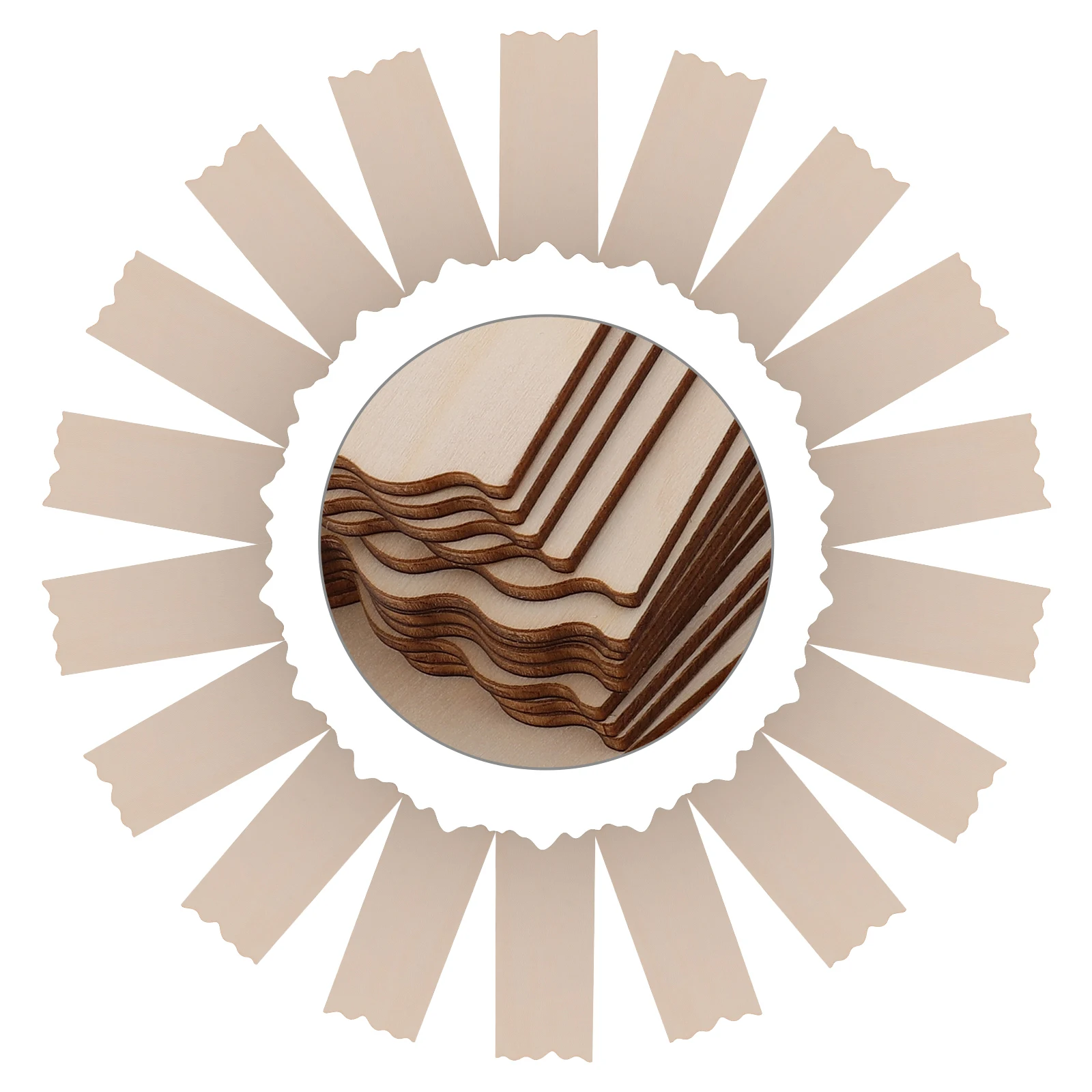 

20pcs Wooden Sign Blank Plaque Unfinished Rectangle Craft Home Decor Blanks Beige Wood Signs Durable Material Diy Creativity