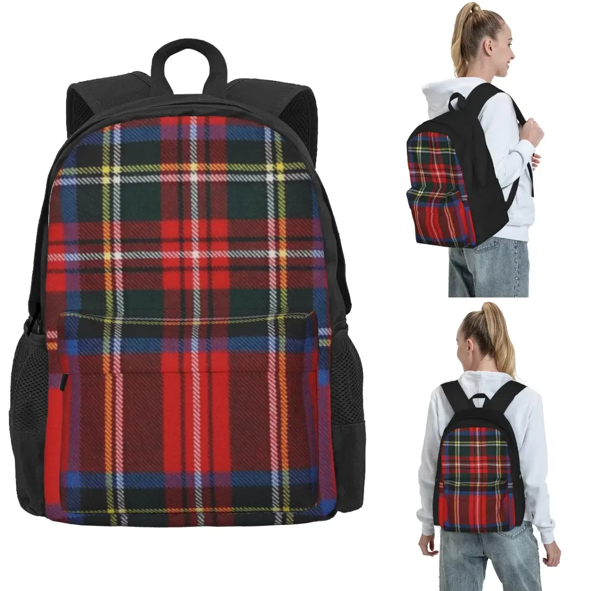 Stewart Royal Modern Tartan Backpack Hot Sale Daypack Large Capacity Kids BookBag School Bag Shoulder Bags for Men Women