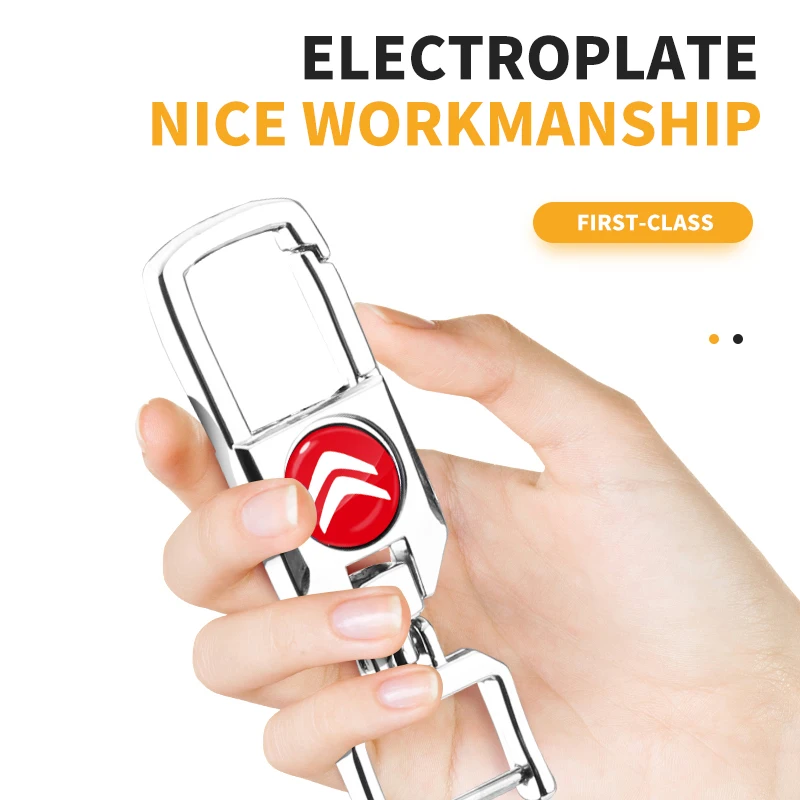 1 قطعة شعار سيارة معدني/جلدي مفتاح سلسلة سلاسل المفاتيح التصميم هدية لسيتروين C4 C3 C5 C1 ثاب ساكسو بيرلينجو جراند بيكاسو الصبار C2