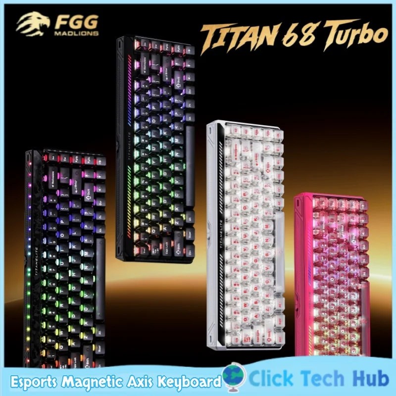 

Madlions Titan68 Turbo Esports Клавиатура с магнитной осью 68 клавиш Проводная клавиатура из углеродного волокна Rgb Rt0.001 мм Игровая специальная клавиатура Valorant