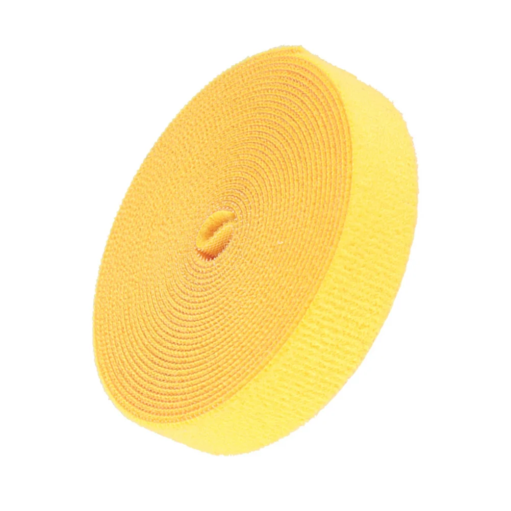

1M Tape Hook and Loop Cable Ties Reusable Wire Straps for Home Office Audio Power Cord Management Yellow