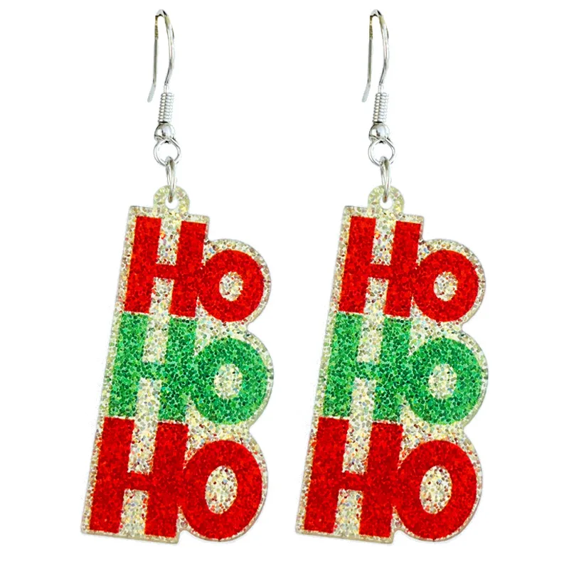 New Christmas Earrings Shining Girl Party Christmas Tree Gingerbread Man HO Colorful Lights Snow Earrings Christmas Decoration