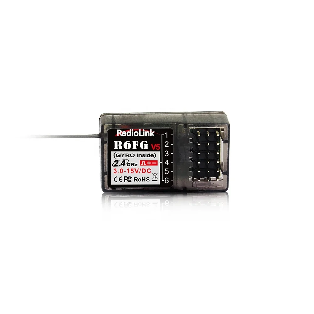 RadioLink R6FG V5 6-Channel Gyro Receiver RC Remote Controller Car/Boat Compatible for RC Airplane Parts Transmitters