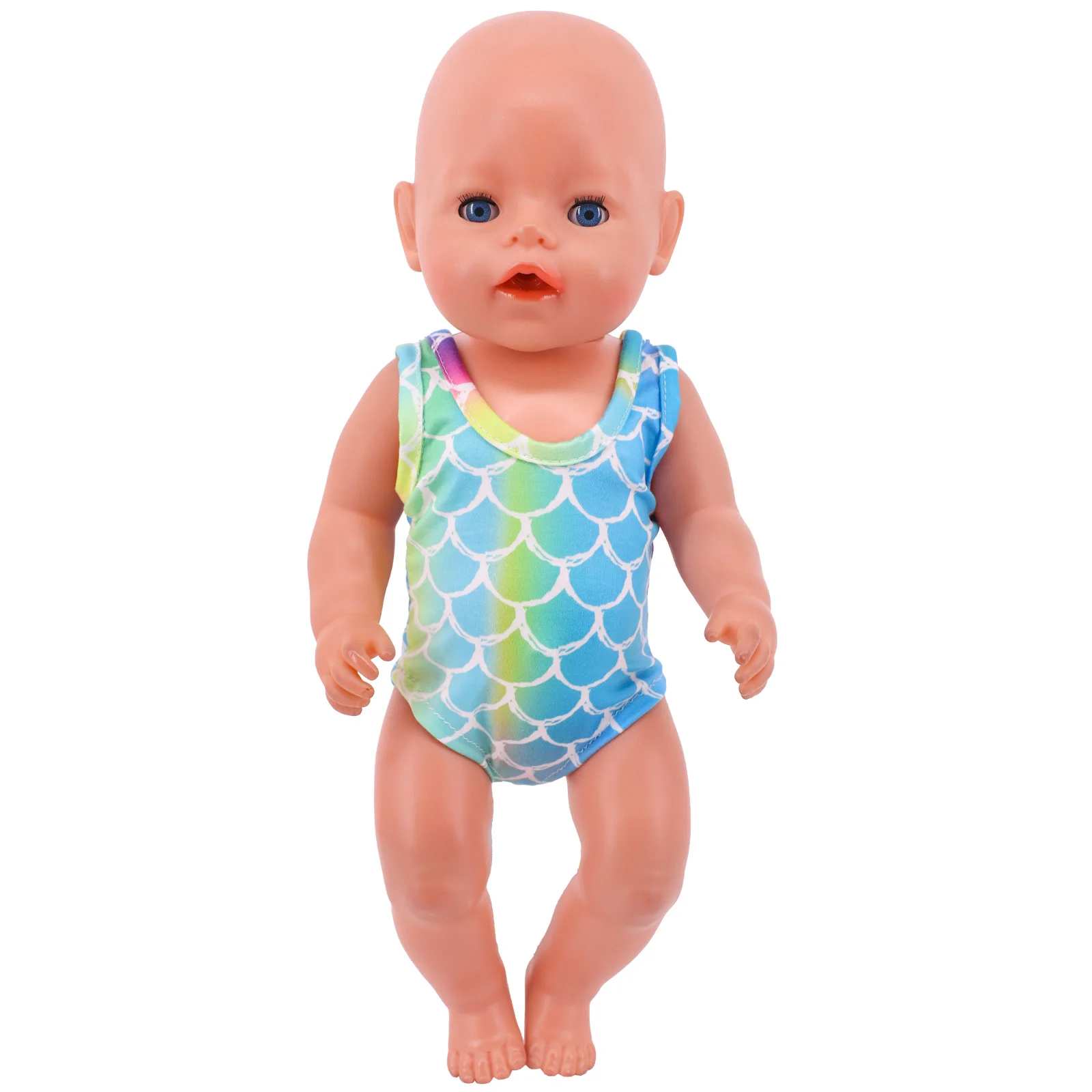 Summer Doll Clothes Handmade Swimsuit Flamingo Mermaid Pattern Fashion Accessories For 43 cm New Baby Born Boy & 18 Inch AG Doll