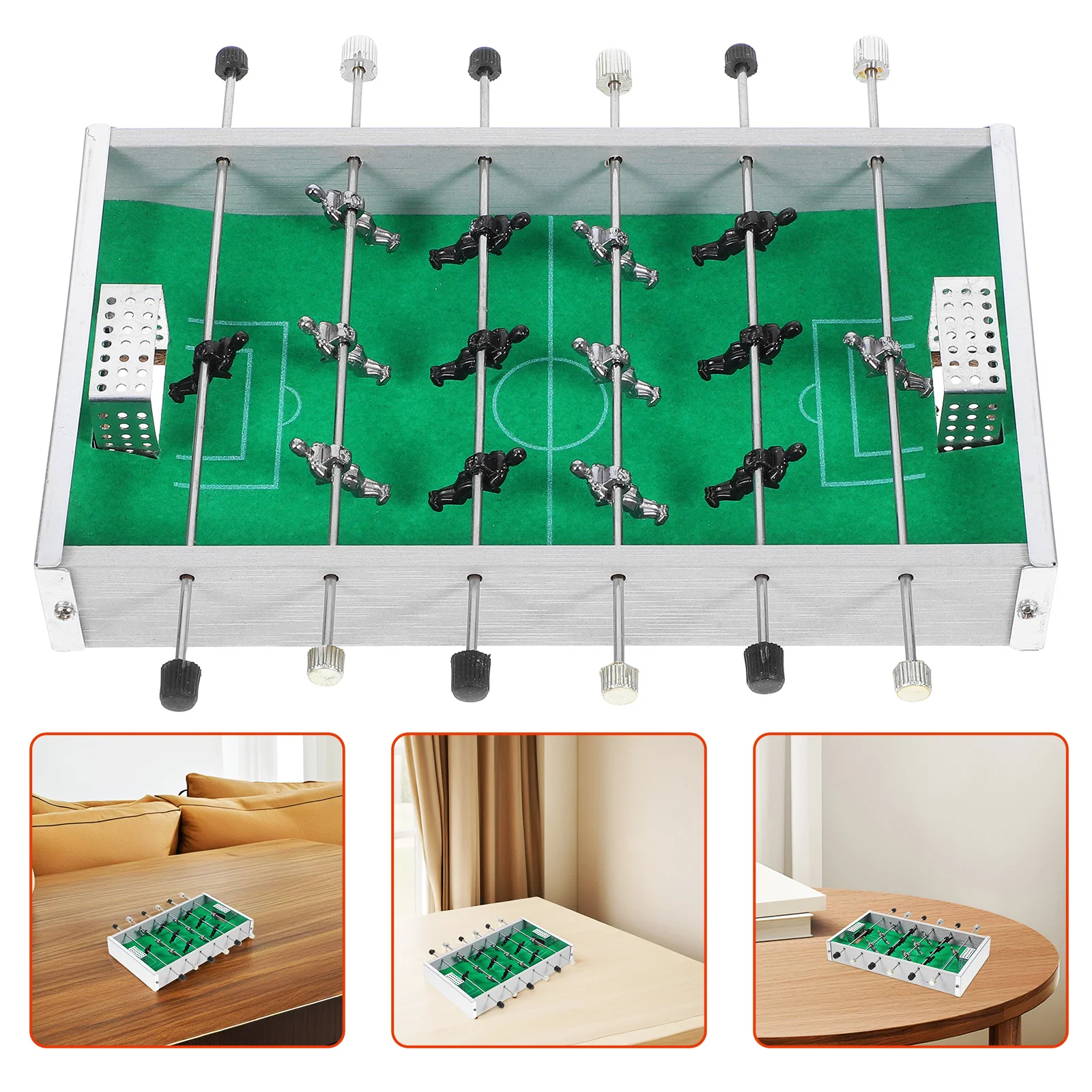 

Mini Tabletop Football Game Wooden Alloy Portable Family Interactive Soccer Table For Room Outdoor Fun Skill