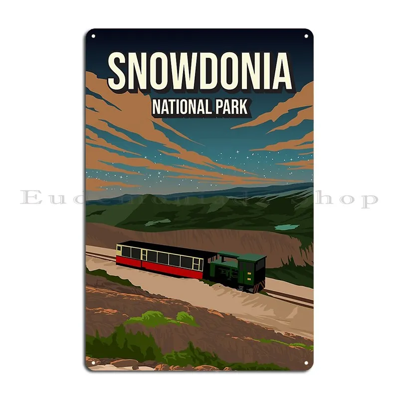 Snowdonia England National Park Train Metal Plaque Designing Kitchen Cinema Printing Designing Tin Sign Poster