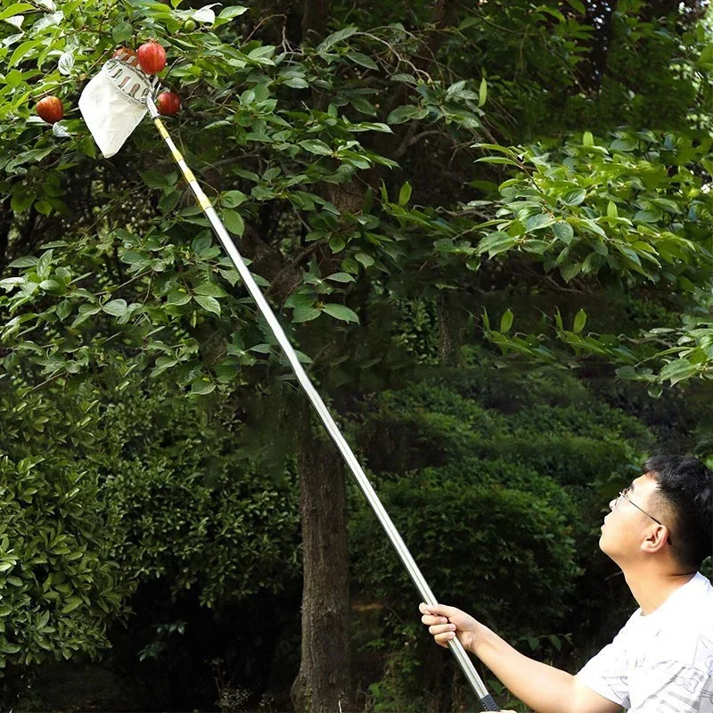 

Stainless Steel Fruit Picker Durable Tree Fruit Collector Lightweight Garden Tool For Farming Orchard Harvest And Outdoor Use