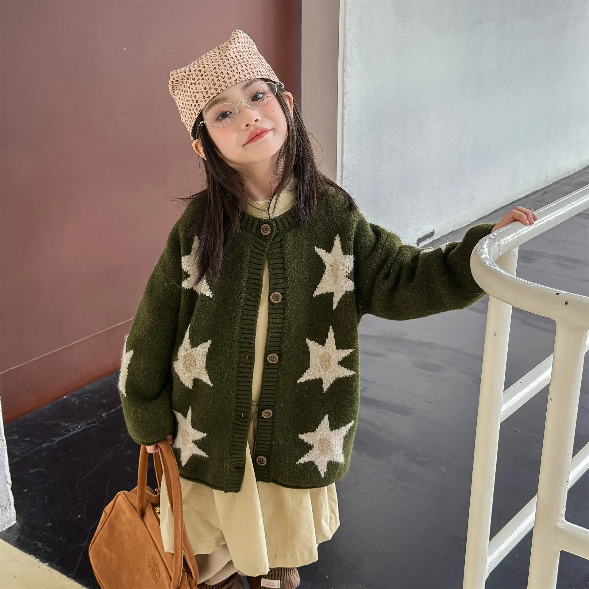

2025 Winter New Children Long Sleeve Knitted Cardigan Baby Girls Thick Sweater Coat Cotton Boys Casual Knitwear Kids Clothes
