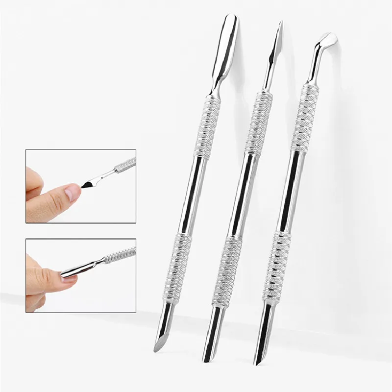 

Nail Double-ended Dead Skin Remover Cuticle Pusher Stainless Steel Manicure Sticks Nail Polish Clean Pedicure Tools Cuticle Push