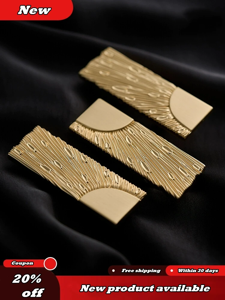 

Furniture French Style Wardrobe Door Solid Brass Handles Cabinet Drawer Electroplated Gold Bedroom Cabinet Handles Knobs