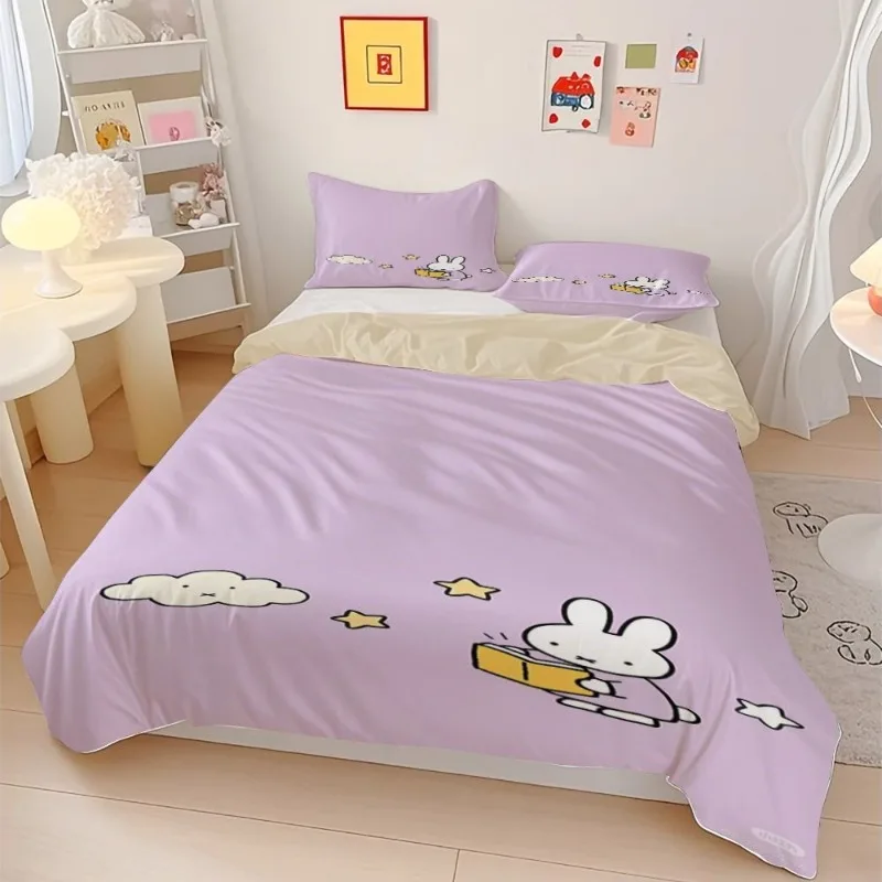 Miffy Sommer-Kühldecke mit Hoher Farbwiedergabe, Cartoon-Digitaldruck, Weiche Maschinenwaschbare Klimaanlagen-Decke für Zuhause und Schlafzimmer – Detail 2