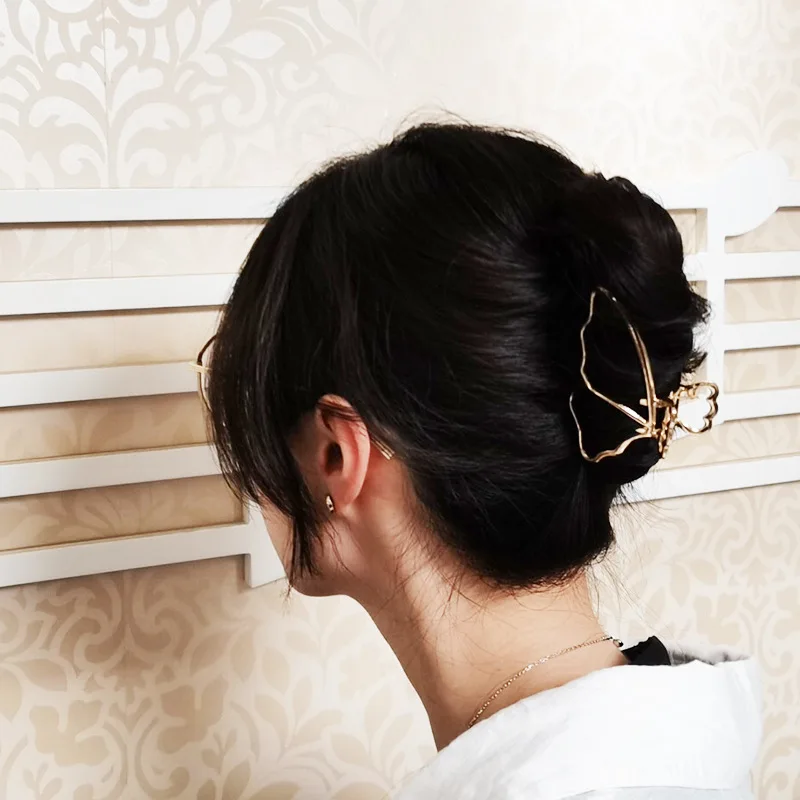 Fashion Simple Butterfly Geometric Elegant Hair Clip Claw Clamp for Girls Gold Hair Claws Clips Headwear for Women Styling Tools