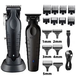 Kemei 2296 Barber Cordless Hair Trimmer 0mm Zero Gapped Carving Clipper Detailer Professional Electric Finish Cutting Machine