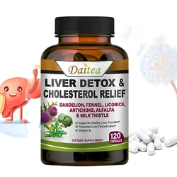 Daitea Supplement with Dandelion, Licorice and Milk Thistle Extracts - Supports Healthy Liver Function, Detoxification