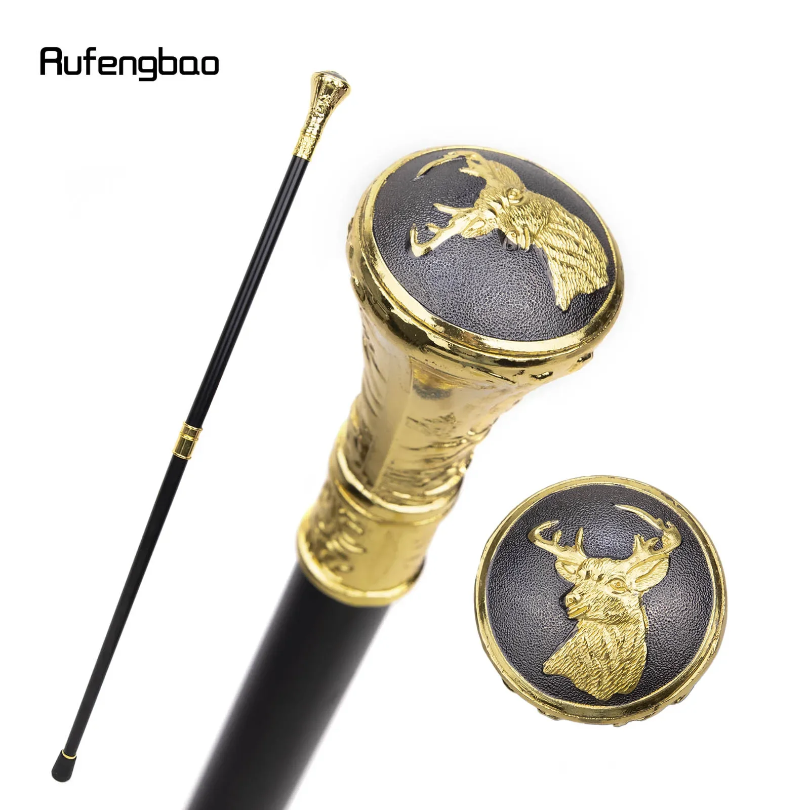 Ouro de luxo animais urso falcão veado lobo totem bengala moda bengala cavalheiro crosier botão bengala 93cm