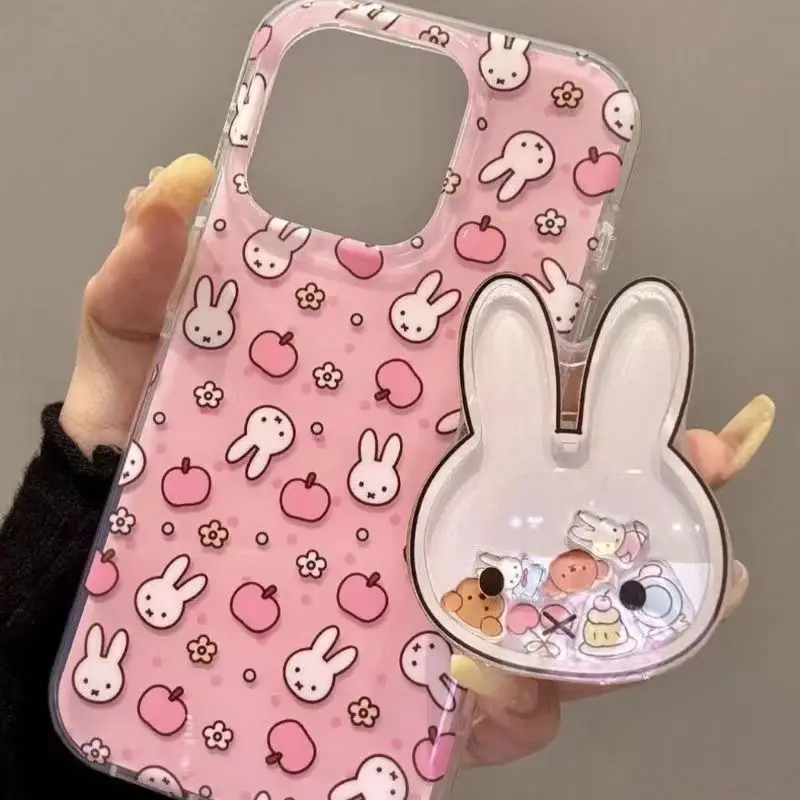 Funda para teléfono móvil con dibujos animados aplicable a Apple Miffy 16 15 14 13pro 13 12, esmerilada, cómoda, bonita, Kawaii, interesante, nueva