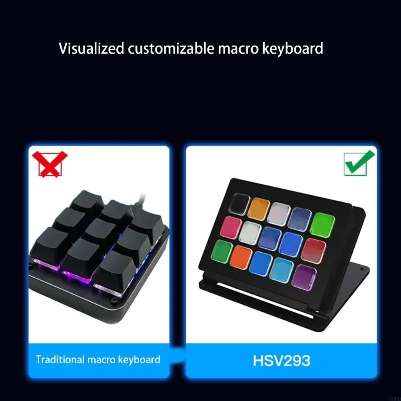 لوحة مفاتيح G6DD Macro LCD لدفق مصممي اللاعبين مفاتيح مفاتيح Hoteizable