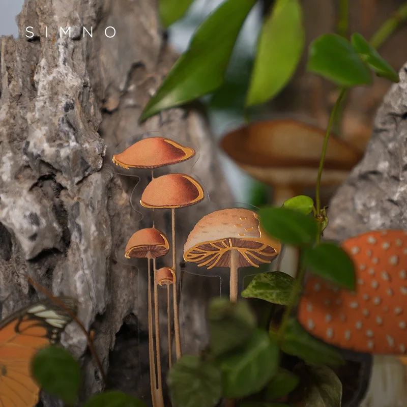 25pcs/pack Plants In The Valley Series Vintage Natures Bronzing Stickers Bag Transparent PVC Decorative Card DIY Material Bag