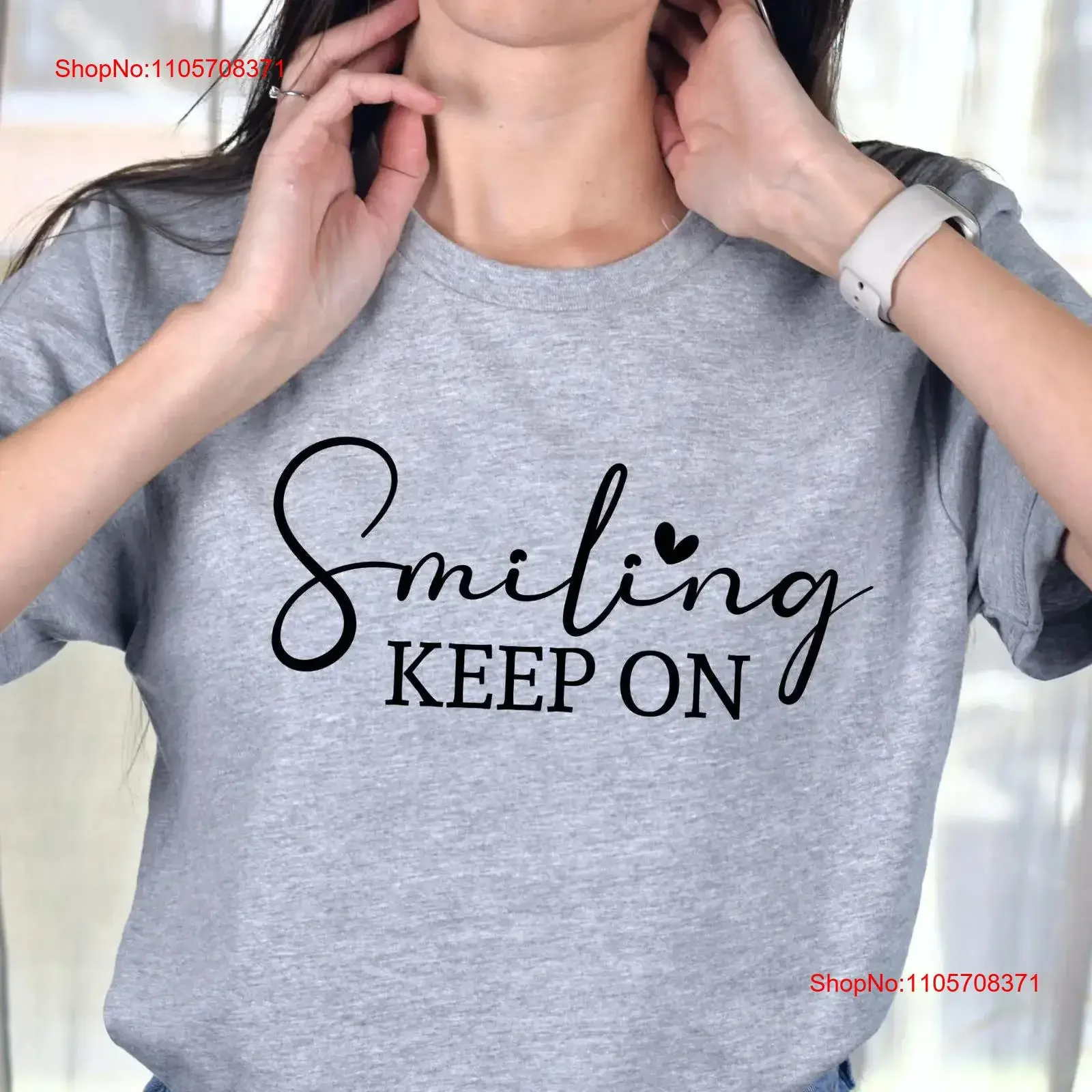 Keep On Smiling T Shirt Motivational Inspirational Cute for tal Health her Kindness vintage Washed Versatile Casual Unisex